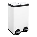 JM ·YIPENG Kitchen Trash Can, 2 x 8 Gallon (2 x 30 L) Recycling Bin with Lid, Double Trash Cans, Soft-Close Foot Pedal, 2 Compartments Garbage Cans for Kitchen, Dual Trash Can, White