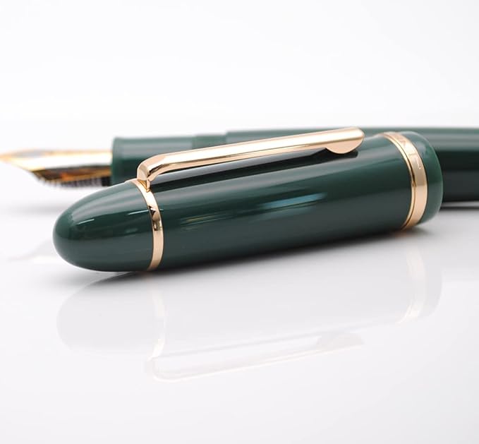 JINHAO X159 Fountain Pen (EF Nib 0.38mm, Dark Green with Gold Clip)