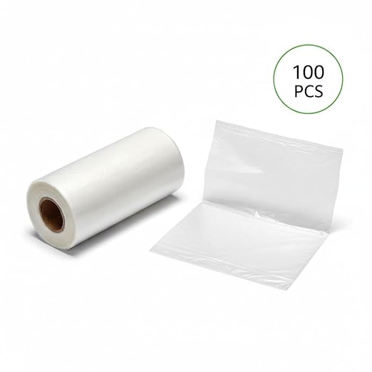 SILJIATING Mini Desktop Trash Can with Trash Bags, Small Countertop Waste Bin with Lid for Office, Skincare & Makeup Table, Tiny Aesthetic Garbage Bin for Bedside Trash Bags(100pcs/pack)