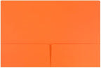 LUXPaper 9" x 12" Presentation Folders | Two Pocket | Mandarin Orange | 100lb. Cover | 10 Qty