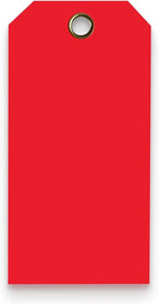 Tags 4 Less 15 Mil Waterproof Plastic Tags, Pack of 100 – 3” x 6” Heavy Duty Plastic Tags for Labeling, Outdoor Tagging, Equipment Labeling, Luggage, Valves & More (Red)