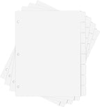Binder Dividers for 3 Ring Binder, 1/8 Cut Tabs, Letter Size, Blank Write On Page Dividers with 8 Big Tabs for School Office Home, 4 Sets, 32 Dividers, White