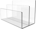 Vankcp 1 Pcs Acrylic Mile Sorter for Desk, 2 Upright Compartments Desk Mail Organizer, Acrylic Mail File Organizer Sorters for Envelope Paper Document, Clear Files Sorter for Office Home, Vertical