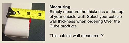 The Original Over the Cube - Quality Aluminum, Changeable Cubicle Nameplate Holder, Satin Silver Base, and Silver Name Plate Holder, (2.75" cubicle wall depth) - Made in the USA