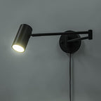 Ahaloye 2 Pack Plug in Wall Sconce, Black Swing Arms Wall Lamp with Plug-in Cord Adjustable Wall Light for Bedroom Living Room (Light Source Included)