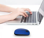 VssoPlor Wireless Mouse, 2.4G Slim Portable Computer Mice with Nano Receiver for Notebook, PC, Laptop, Computer-Black Blue