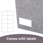Bagnizer Large 17" 42 Quarts Collapsible Stackable Storage Bins with Lids [3-Pack] Foldable Fabric Linen Storage Boxes Cube, Closet Organizer Baskets with Label for Home (16.7 x 12 x 12, Gray)