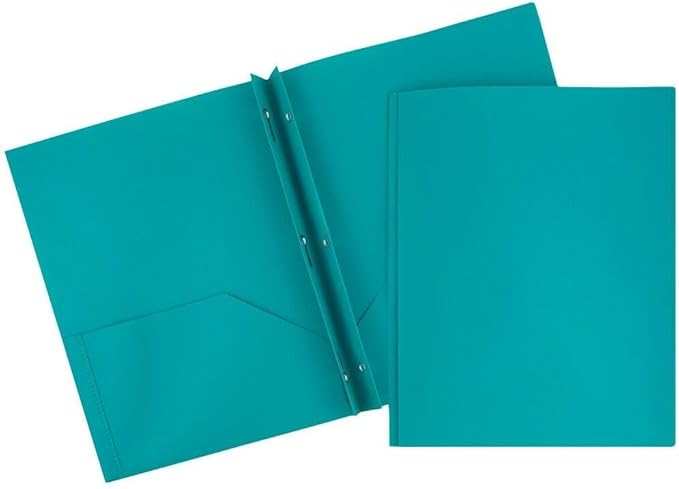 JAM PAPER Plastic 2 Pocket POP Folders - Durable School Folders with Metal Prongs Fastener Clasps - Assorted Fashion Colors - Bulk 48 Folders/Box (8 Assorted Packs of 6)