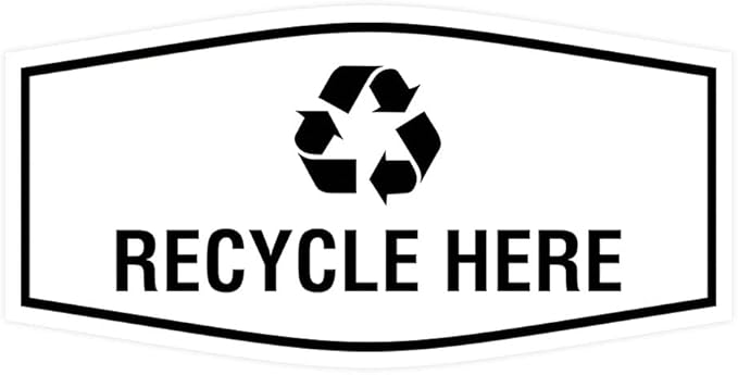 Fancy Recycle Here Sign (White) - Large