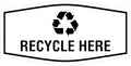 Fancy Recycle Here Sign (White) - Large