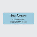 Dotty about Paper Personalized Sky Blue Colorblock - Return Address Labels x 100