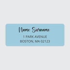 Dotty about Paper Personalized Sky Blue Colorblock - Return Address Labels x 100
