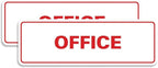 Signs ByLITA Standard Office Sign - Professional Business Signage - Easy to Install (White/Red) - Large 2 Pack