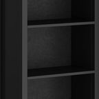 SIMPLIHOME Artisan Bookcase - 72 inch Tall 5-Shelf Solid Wood Bookshelf in Black, Contemporary Storage for Living Room, Study Room or Office with Adjustable Shelves and Decorative Side Panels
