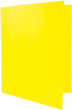 JAM PAPER Plastic Color POP Folders - 2 Pocket Durable Folders with Metal Prongs Fastener Clasps - Yellow - 6/Pack