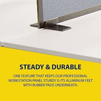 OBEX Acoustical Free Standing Privacy Screen, Cubicle Accessories Desk Privacy Panel, Desk Dividers for Office, Office Furniture Partitions Portable Sound Proof Dividers, 24" x 66", Overcast