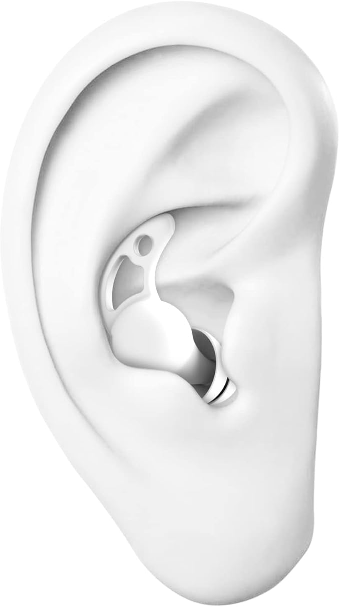 VANLON Noise Cancelling Ear Plugs, Washable Reusable Ear Plugs for Sleeping, 2Pairs Super Soft Fit Silicone Earplugs for Focus, Hearing Protection, 33dB Noise Reduction for Dogs Snoring (White)