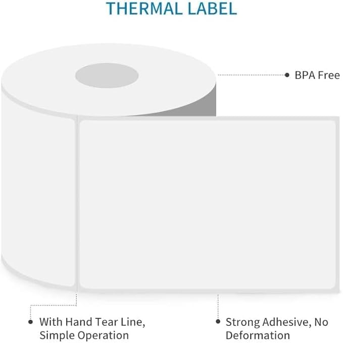 L LIKED 4x6 Direct Thermal Labels (250 Labels/Roll) - Perfect for Zebra Printers (500 Rolls)