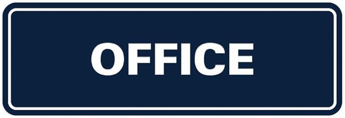 Signs ByLITA Standard Office Sign - Professional Business Signage - Easy to Install (Navy Blue/White) - Small 1 Pack