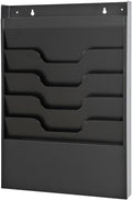 MAXXBUILD 4 Tier Wall Mounted File Organizer, Metal Task Rack for Office Documents, Mail & Folders, Space-Saving Office Wall Organizer, Black 19.5”H