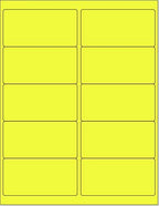 8-1/2 x 11" Neon Color High Light Fluorescent Labels for Laser & Inkjet Printer (Yellow Fluorescent, 4 x 2" - 10 Per Page | 250 Labels)