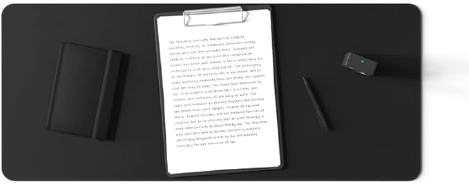 POUT TekDec Mat – Vegan Leather Desk Pad (31.5×13.4in / 80×34cm), Water-Resistant Surface, Anti-Slip Base, Scratch & Heat Protection, Multi-Functional Writing & Mouse Pad – Danish Black
