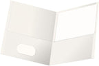 Oxford Twin-Pocket Folders, Textured Paper, Letter Size, White, Holds 100 Sheets, Box of 25 (57504EE)
