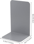 MSDADA Bookends, Book Ends for Book Shelves, Bookends for Office, Book Ends for Heavy Books, Metal Bookend Supports, Modern Minimalist Style Bookends, Grey(4 Pairs/8pcs)