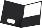 Oxford Twin-Pocket Folders, Textured Paper, Letter Size, Black, Holds 100 Sheets, Box of 25 (57506EE), 8-1/2 x 11