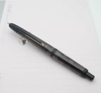 JINHAO 20 Press Fountain Pen, Retractable Capless Resin Pen with Ink Converter (EF Nib 0.4mm, Transparent Black - Black Clip)