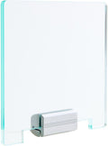 Set of Two - 6 x 6 Inch Acrylic Office Signs with 4 Inch Aluminum Support for Wall Mount, Do-it-Yourself Directional Sign Holders Include Printable Film Sheets for Custom Presentations