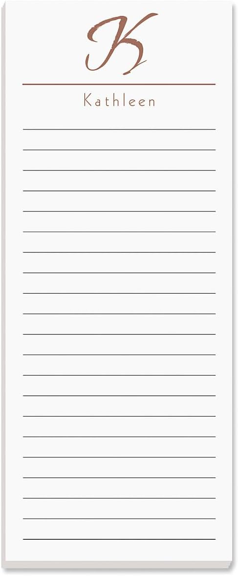 Current Personalized Name & Initial Notepad Set – Set of 3, 30-Sheet Pads, 2½ x 6½ Inches, Memo Pad, Shopping List, To-Do Notes, Office Organizer
