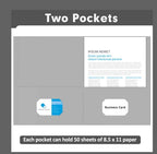 Two Pocket Folders, PANDRI 50 Pack 2 Pocket Folders, Letter Size Paper File Folder for School Office Home Business, Gray