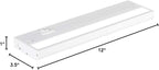 LED Under Cabinet Lighting Hardwired - 3CCT 12 Inch White Finish - Undercabinet Lights for Kitchen - Linkable Undercounter Dimmable Plug in Light or Hard Wired - Under Counter Fixture Direct Wire