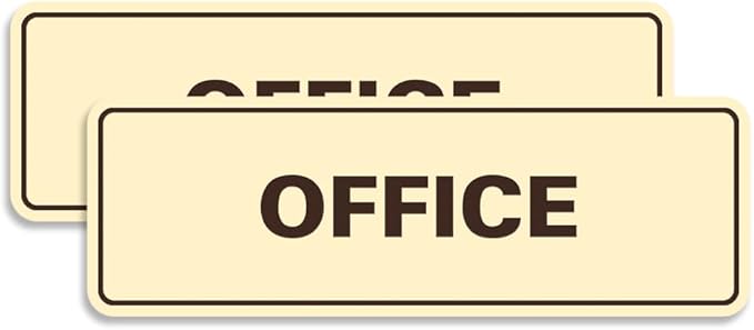Signs ByLITA Standard Office Sign - Professional Business Signage - Easy to Install (Ivory/Dark Brown) - Medium 2 Pack