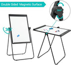 DexBoard U-Stand Whiteboard Easel-36x24 inches Double Sided Magnetic Dry Erase Board Easel, Height Adjustable & 360 Degree Rotating White Board, Black