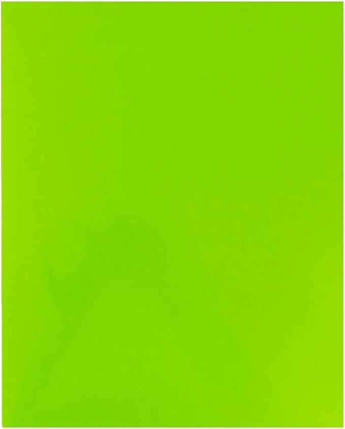 JAM PAPER Custom Printed Semi-Gloss Folders with Round Corner Pockets - Personalized Logo & Text - 12pt C1S - Lime Green - 250/Pack