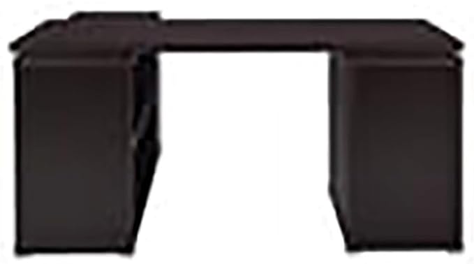 Pemberly Row L Shape Corner Storage Desk in Brown Cappuccino, Letter/Legal File, 5 Bookshelves