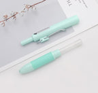 xixixiaozhu OASO K018 Sealed Retractable Fountain Pen Set 0.5mm with 2pcs Blue Ink Cartridges Smooth Writing for School Students (Light Green)