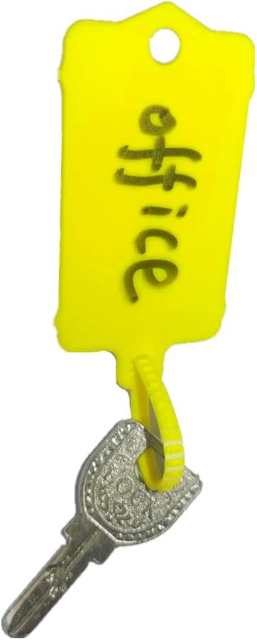 100pcs Reusable Blank Plastic Tags Ties Key Tags 1.45"*2.48" Serrated Tension Sealing Strap with Large Label Plastic Tie Mark Label Waterproof Hang Sign Write on Tag (Yellow, 100pcs)