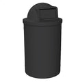 Sturdy Essentials Campus Collection 55 Gallon Round Heavy-Duty Plastic Commercial Outdoor or Indor Trash Can with Push Open Dome Lid and Internal Liner | Great for Schools and Businesses - Black