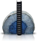 Nature's Decorations Agate Bookends - A Quality Blue Geode with Non-Skid Rubber Bumpers for Shelves, Office, Home Decor - Heavy Duty Cool Crystal Stone (2-3 LB)