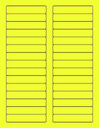 8-1/2 x 11" Neon Color High Light Fluorescent Labels for Laser & Inkjet Printer (Yellow Fluorescent, 2/3" x 3-7/16" - 30 Per Page | 3000 Labels)
