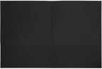 LUXPaper 9" x 12" Presentation Folders | Two Pocket | Black Linen | 100lb. Cover | 10 Qty