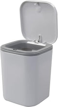 Idomy 0.5 Gallon Tiny Desktop Push-Button Trash Can, Mini Garbage Can, Gray