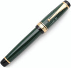 xixixiaozhu Metal Big Fountain Pen Set Medium Nib 0.7mm, Includes Ink Refill Converter, 5 Ink Cartridges & Gift Box (Medium Nib 0.7mm, Green)
