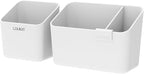 loukin Magnetic & Adhesive Dry Erase Marker Holder with Divider, 1 Small + 1 Mini, Magnetic Storage Organizer for Whiteboard or Refrigerators (White)