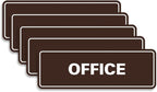 Signs ByLITA Standard Office Sign - Professional Business Signage - Easy to Install (Dark Brown) - Small 5 Pack