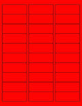 8-1/2 x 11" Neon Color High Light Fluorescent Labels for Laser & Inkjet Printer (RED Fluorescent, 1" x 2-5/8" - 30 Per Page | 3000 Labels)