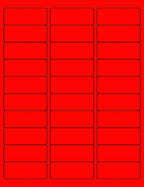 8-1/2 x 11" Neon Color High Light Fluorescent Labels for Laser & Inkjet Printer (RED Fluorescent, 1" x 2-5/8" - 30 Per Page | 3000 Labels)